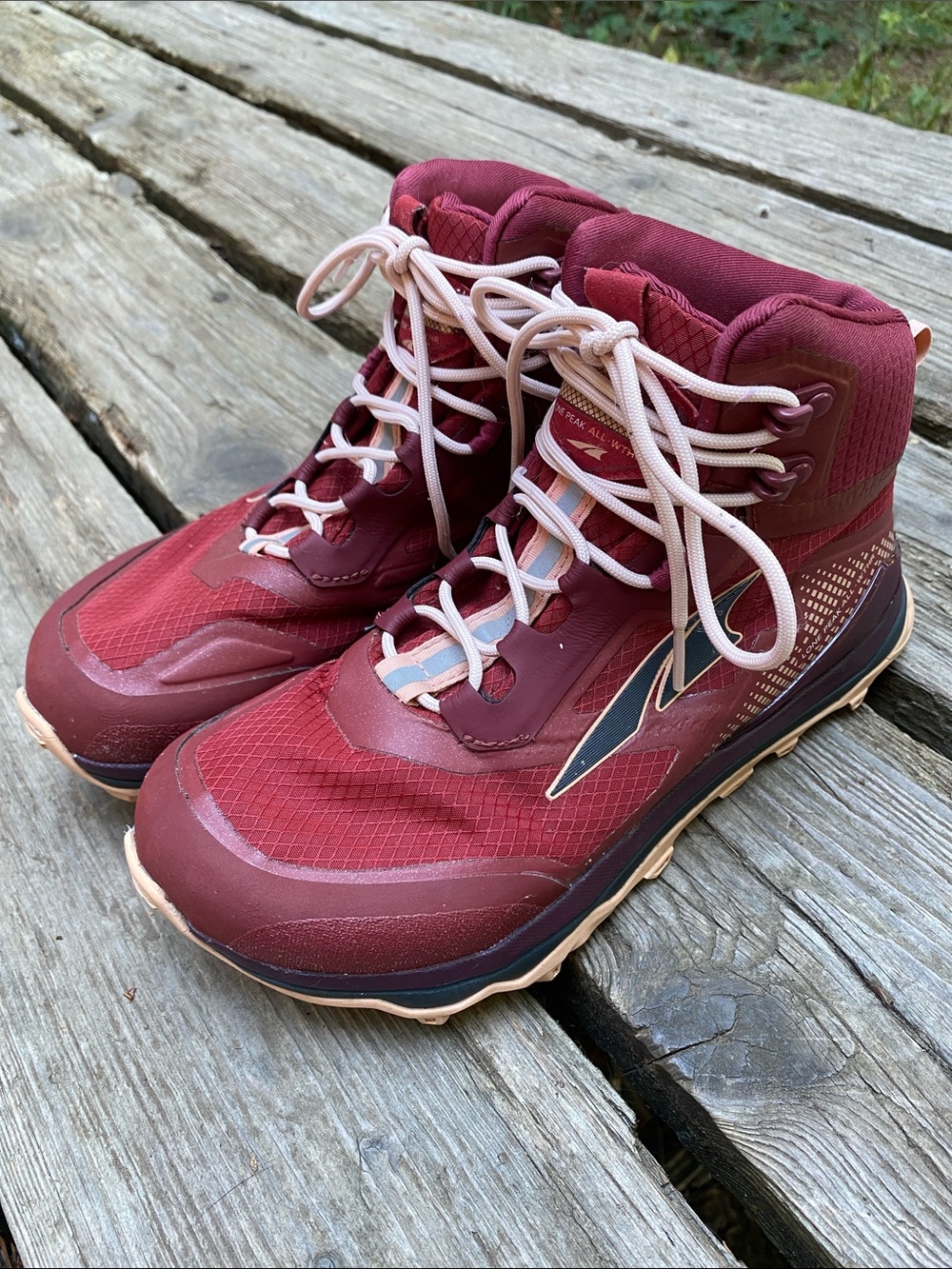 Altra Women's Maroon and Cream Trail Running Boots